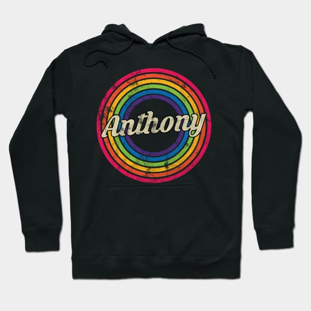 Anthony - Retro Rainbow Faded-Style Hoodie by MaydenArt